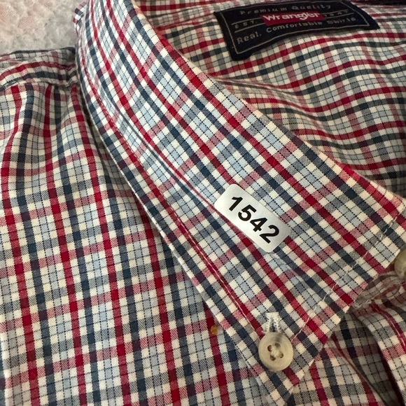 Wrangler Red and Blue Casual Button Down Shirt 2XL - Picture 8 of 11
